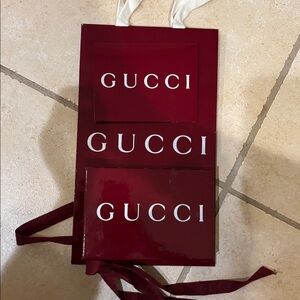 Gucci shopping bag, ribbon, box  and receipt holder